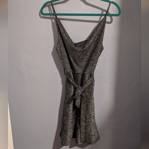 🌙 Supercute Fit + Flare Black Glittery Dress